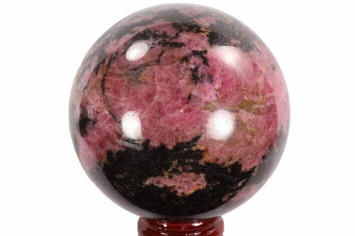 Polished Rhodonite Sphere - Madagascar #95043